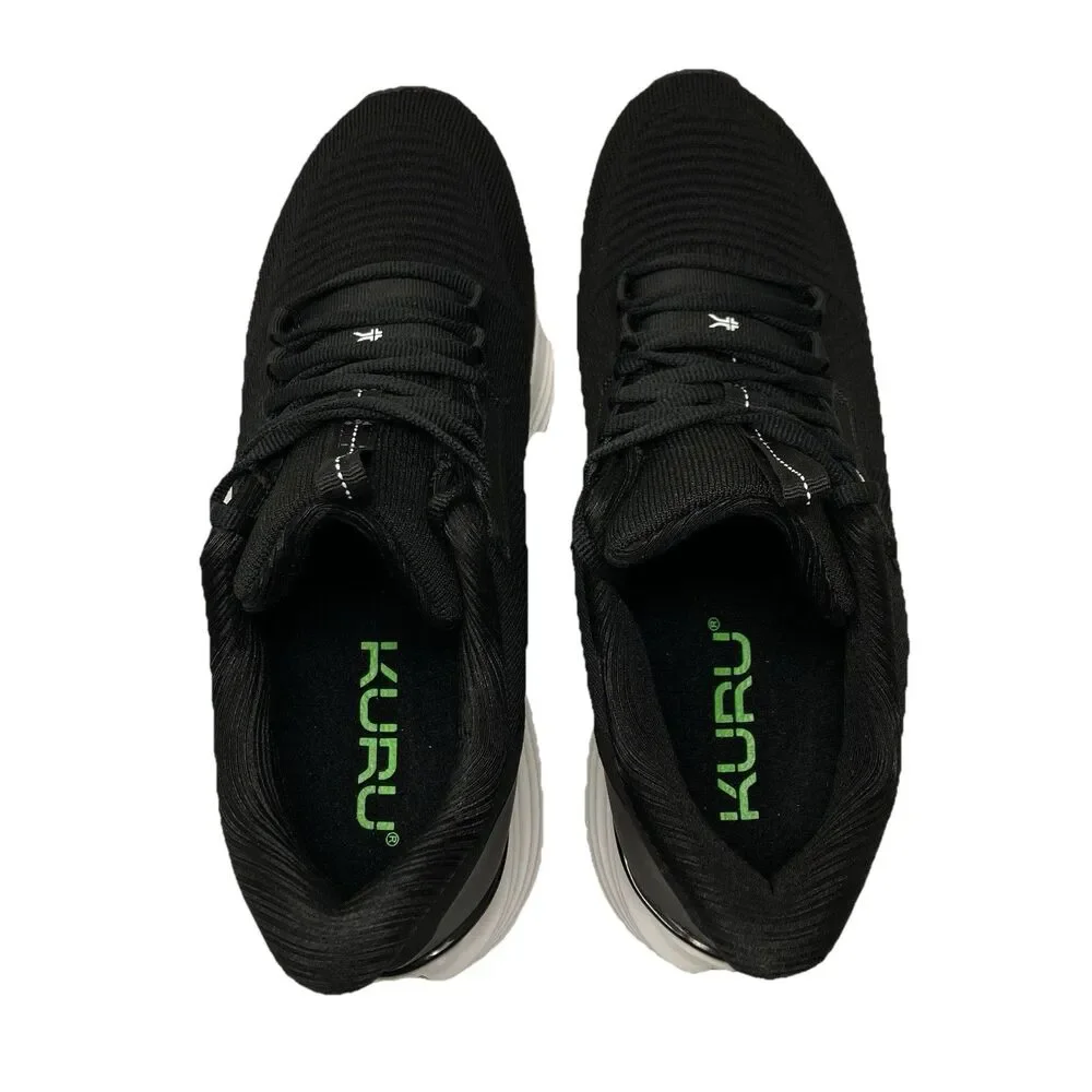 Kuru Atom 2 Sneakers Mens 8 Black White Knit Supportive Orthopedic Walking Shoes